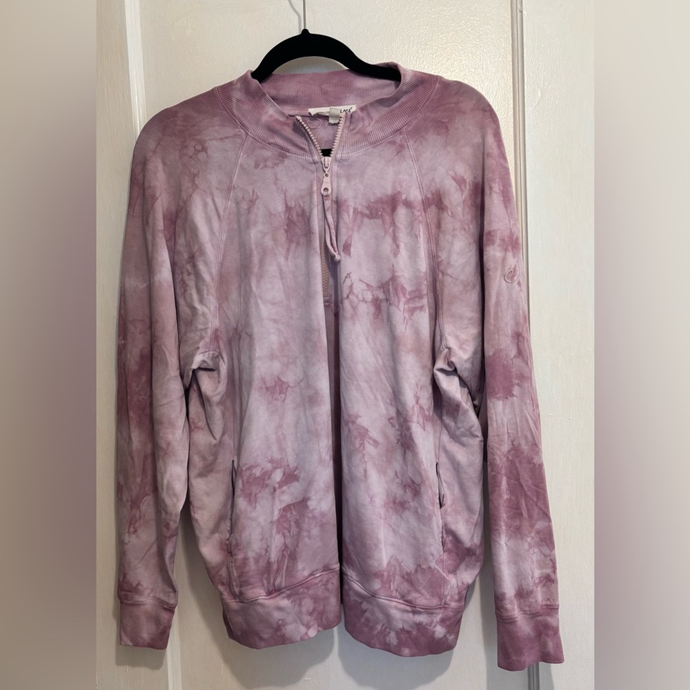 Johnny Was Calme Half Zip Top Women’s  XL Pink Tie Dye Boho Lounge